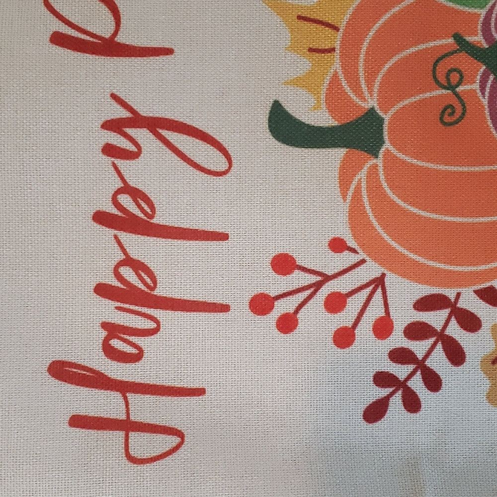 Fall Thanksgiving Pumpkin Season Linen Pillow Cover 18x18 - Picture 5 of 7